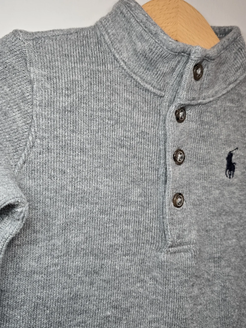 Ralph Lauren Gray Knit Baby One-Piece Romper